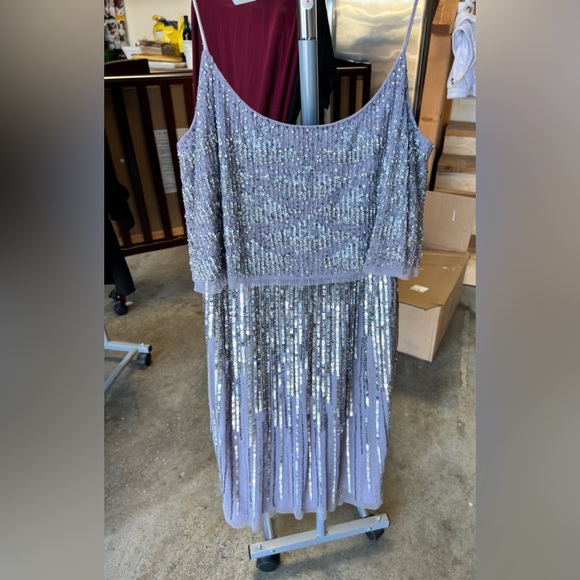 Aidan Mattox Silver Sequin Mini Dress - Picture 5 of 15